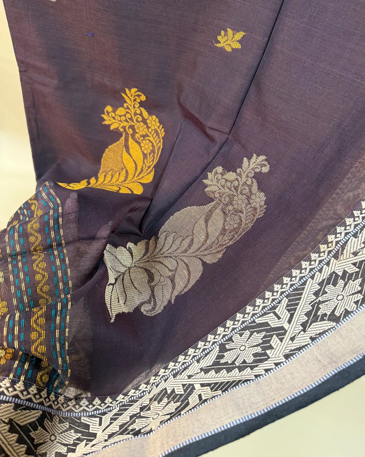 Amravati Brown Tangail Saree