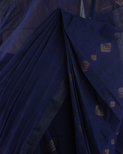 Dia Blue Handwoven Linen Saree