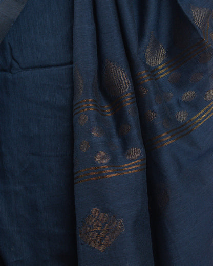Dia Grey Handwoven Linen Saree
