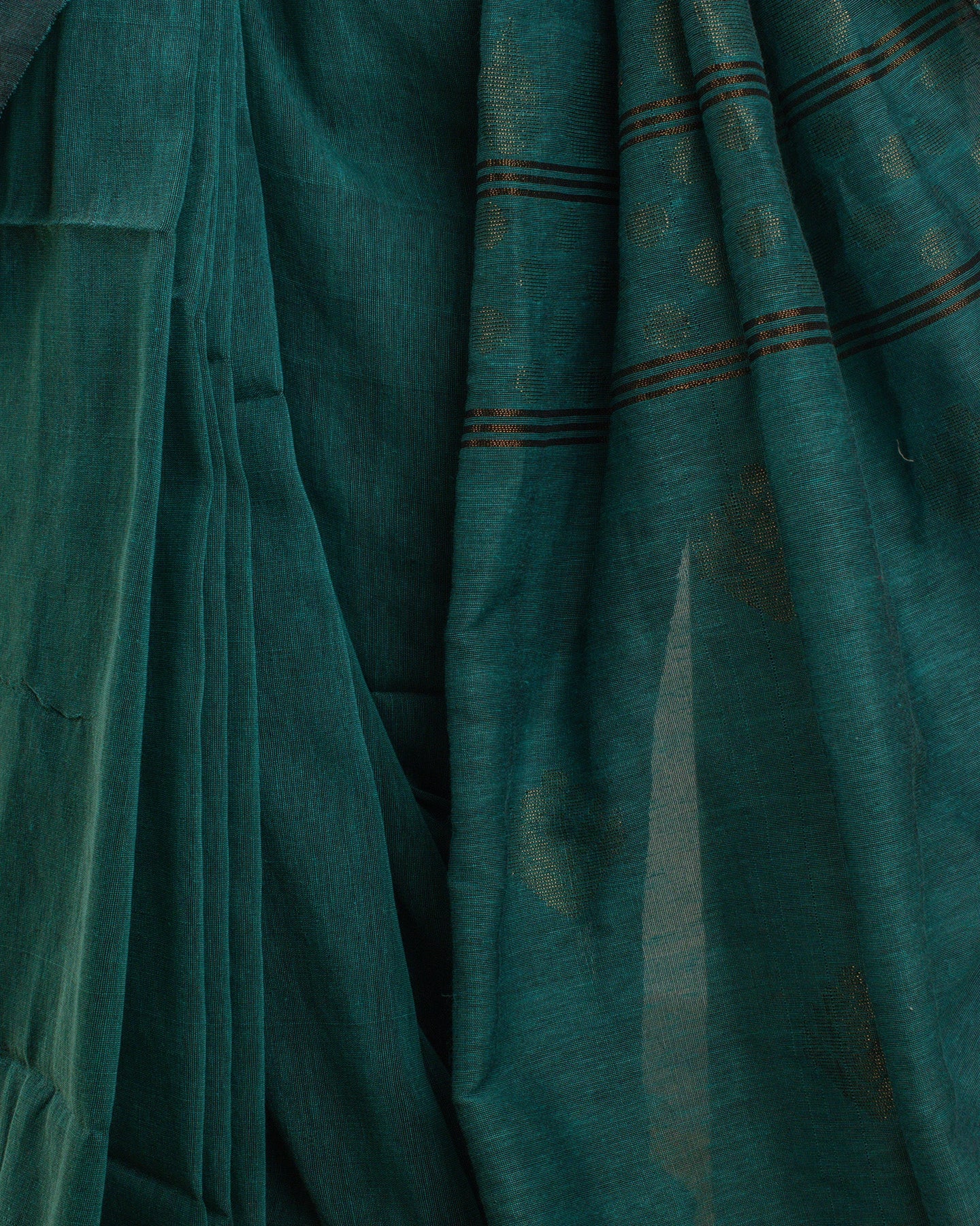 Dia Turquoise Handwoven Linen Saree