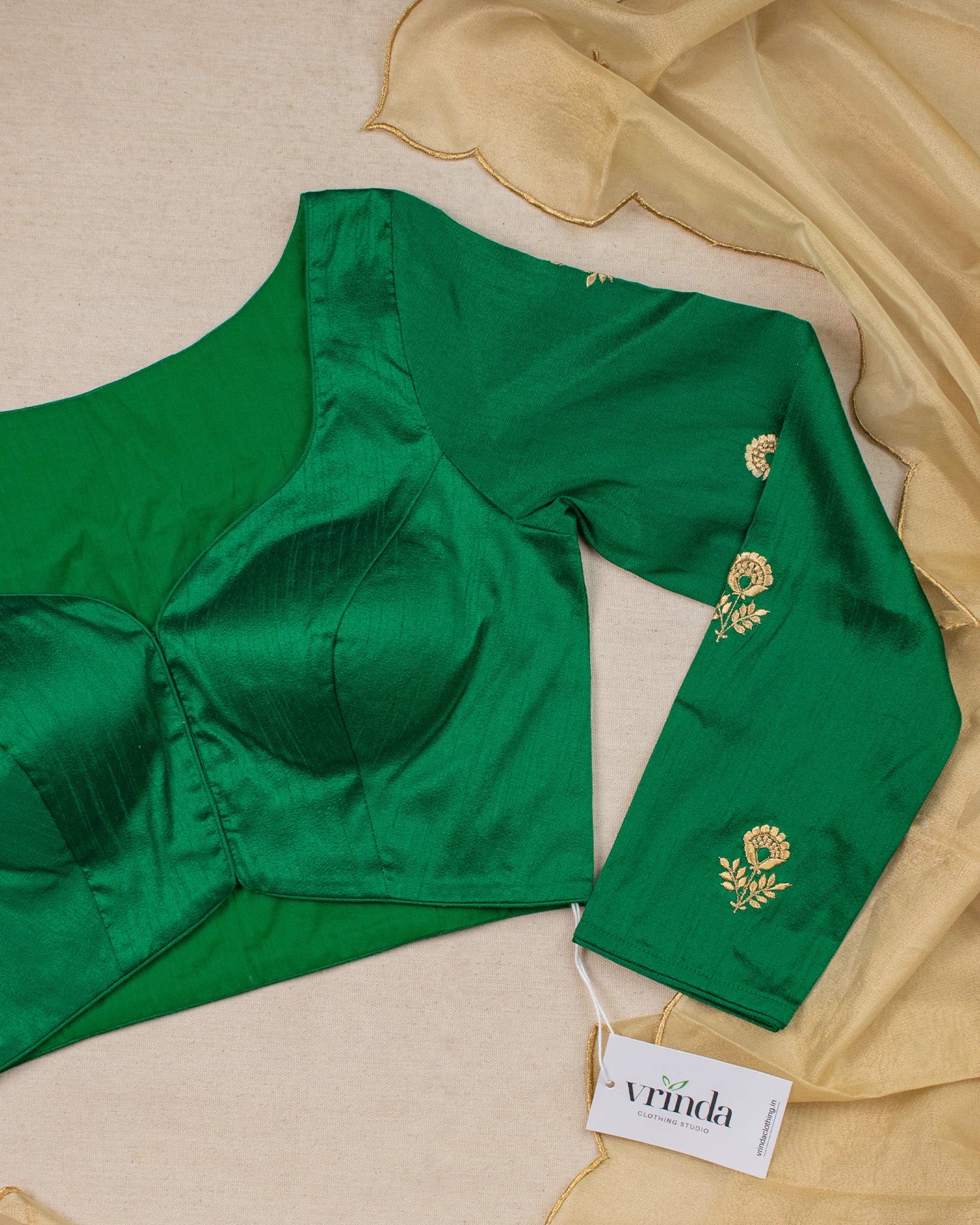 Gold Tulip Emerald Blouse