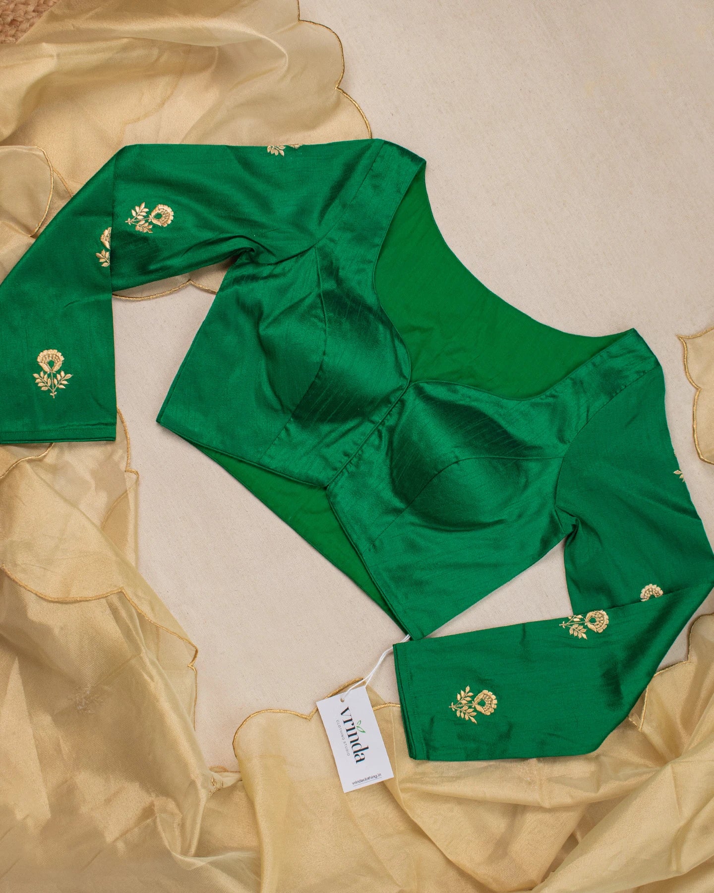 Gold Tulip Emerald Blouse