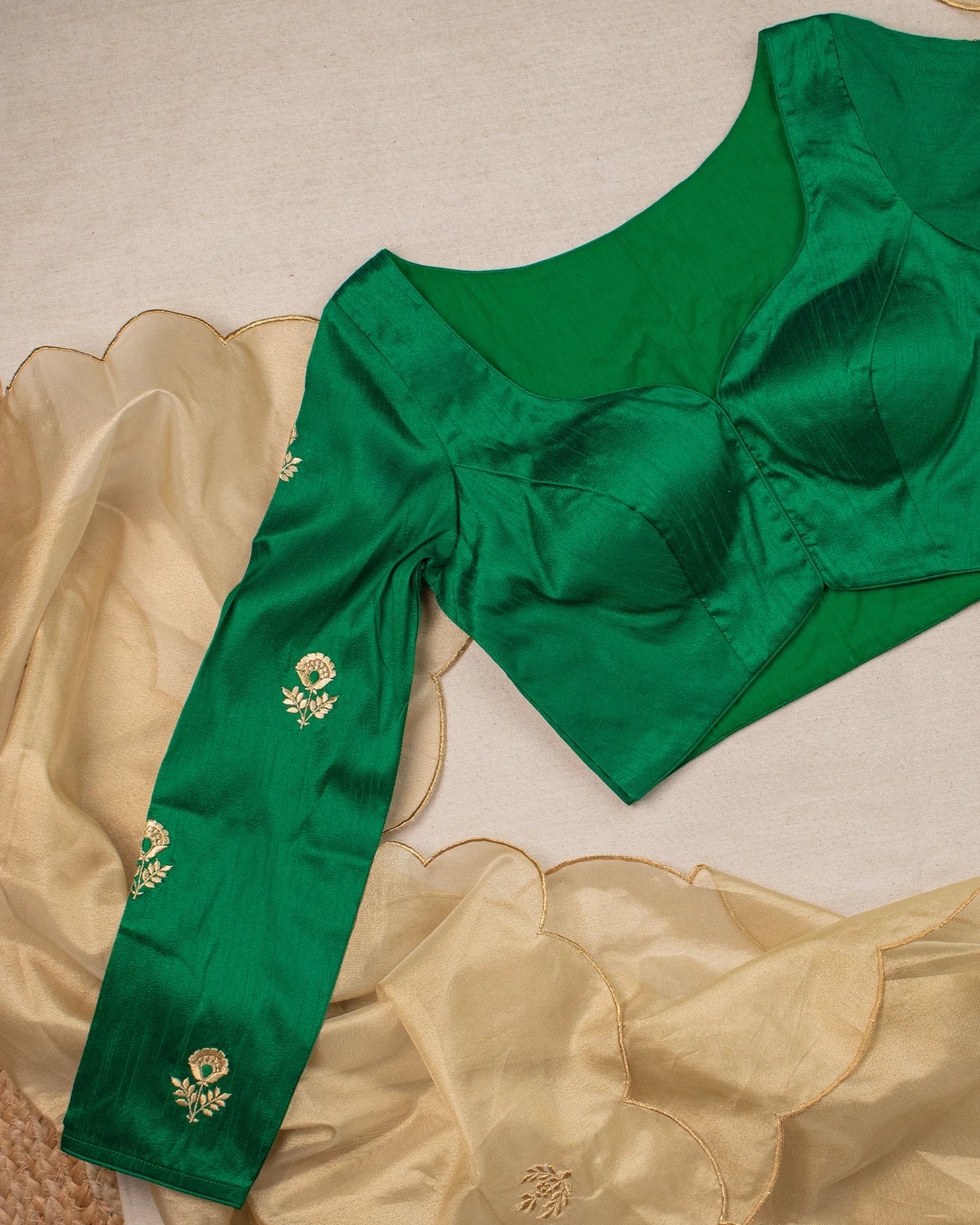 Gold Tulip Emerald Blouse