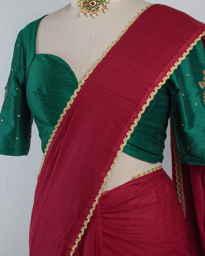Gold's Ruby Saree
