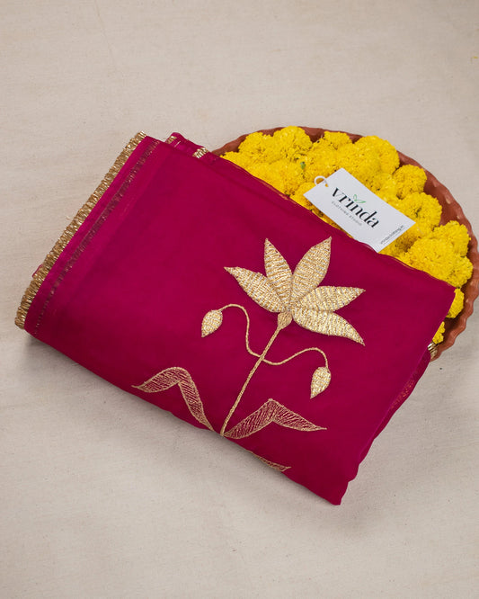 Gulabi Padma Zari Saree