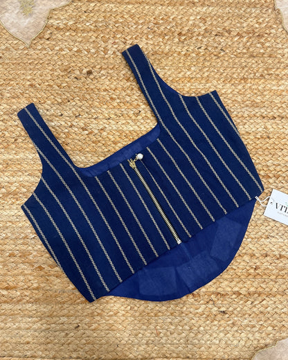 Indigo Lines Corset Blouse