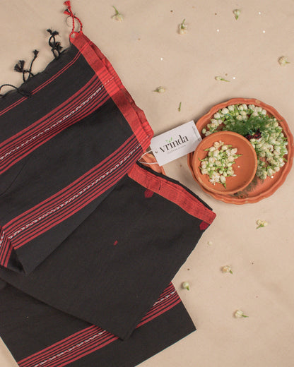 Jamdani Black Stripes Saree