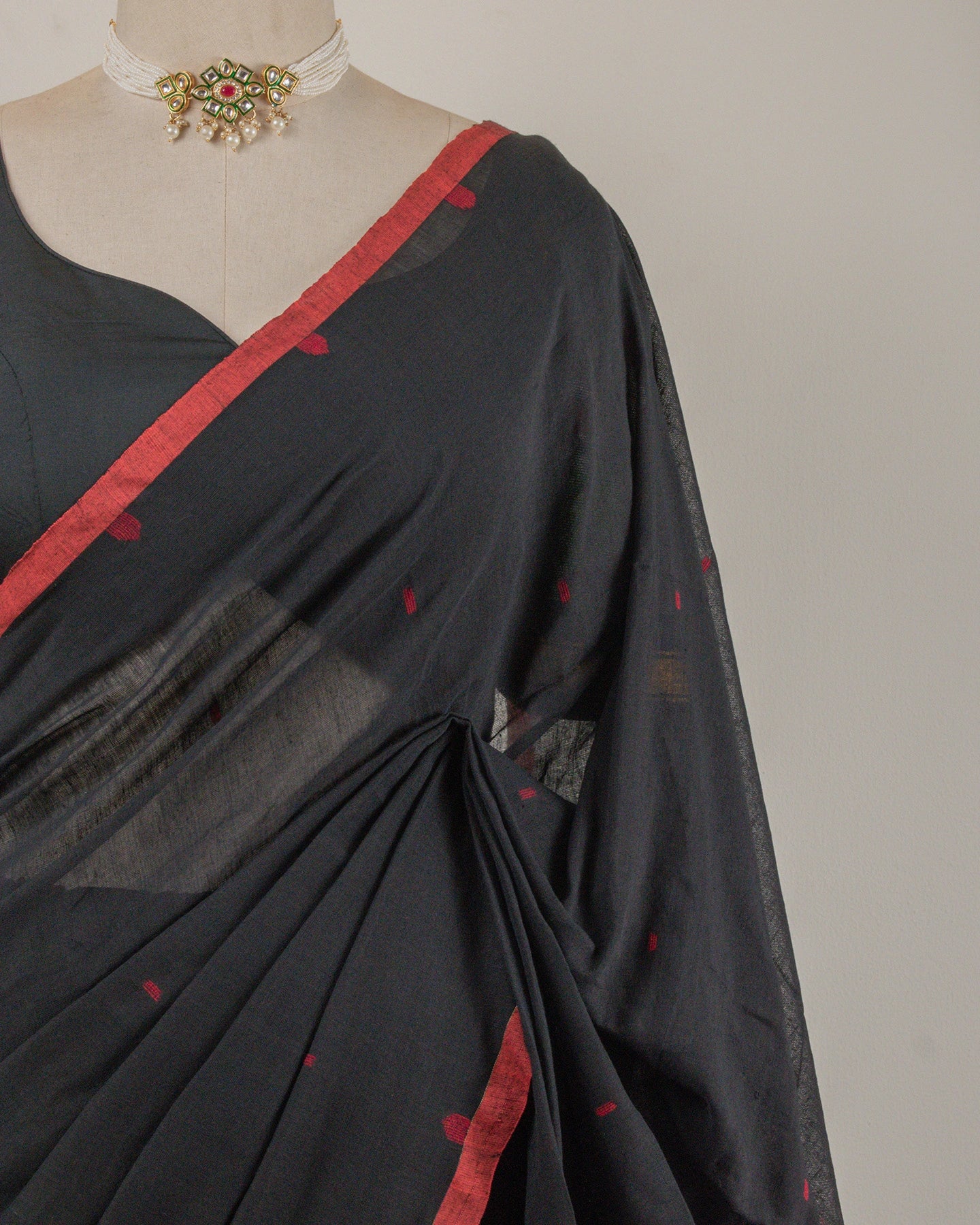 Jamdani Black Stripes Saree
