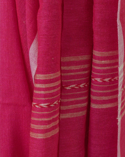 Jamdani Pink Stripes Saree