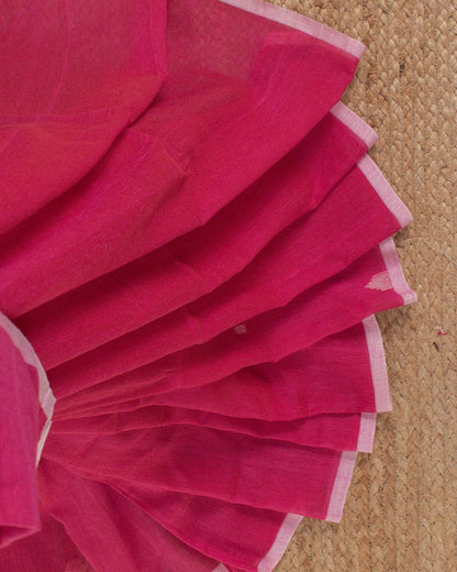 Jamdani Pink Stripes Saree