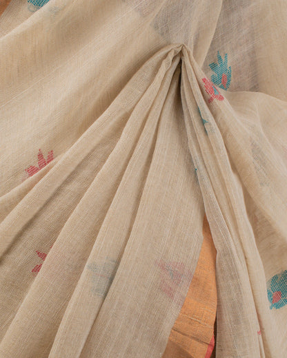 Kadambari Sandalwood Handwoven Linen Saree