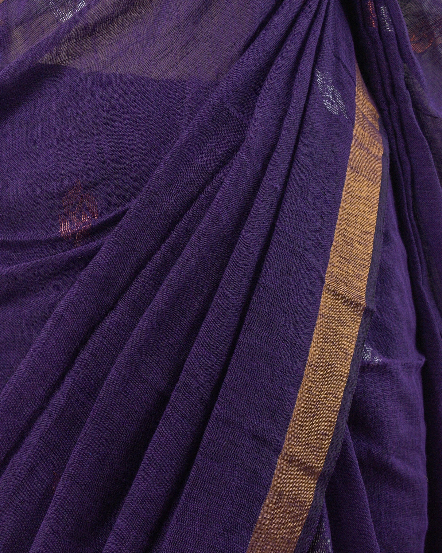 Kadambari Violet Handwoven Linen Saree