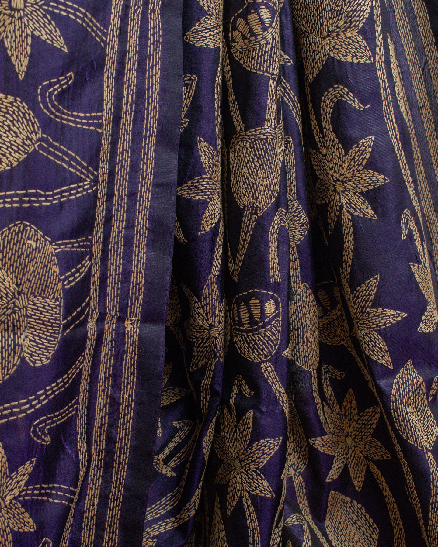 Kantha Blue Weaves Saree