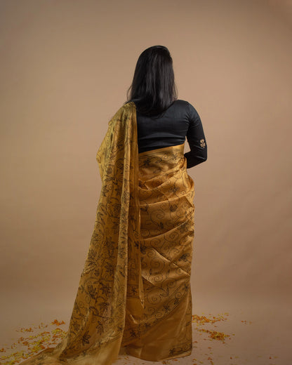 Kantha Jaal Mustard Saree