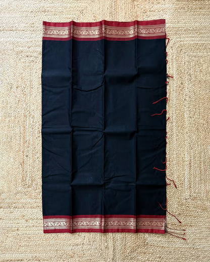 Latika Black Bengal Cotton Silk Saree