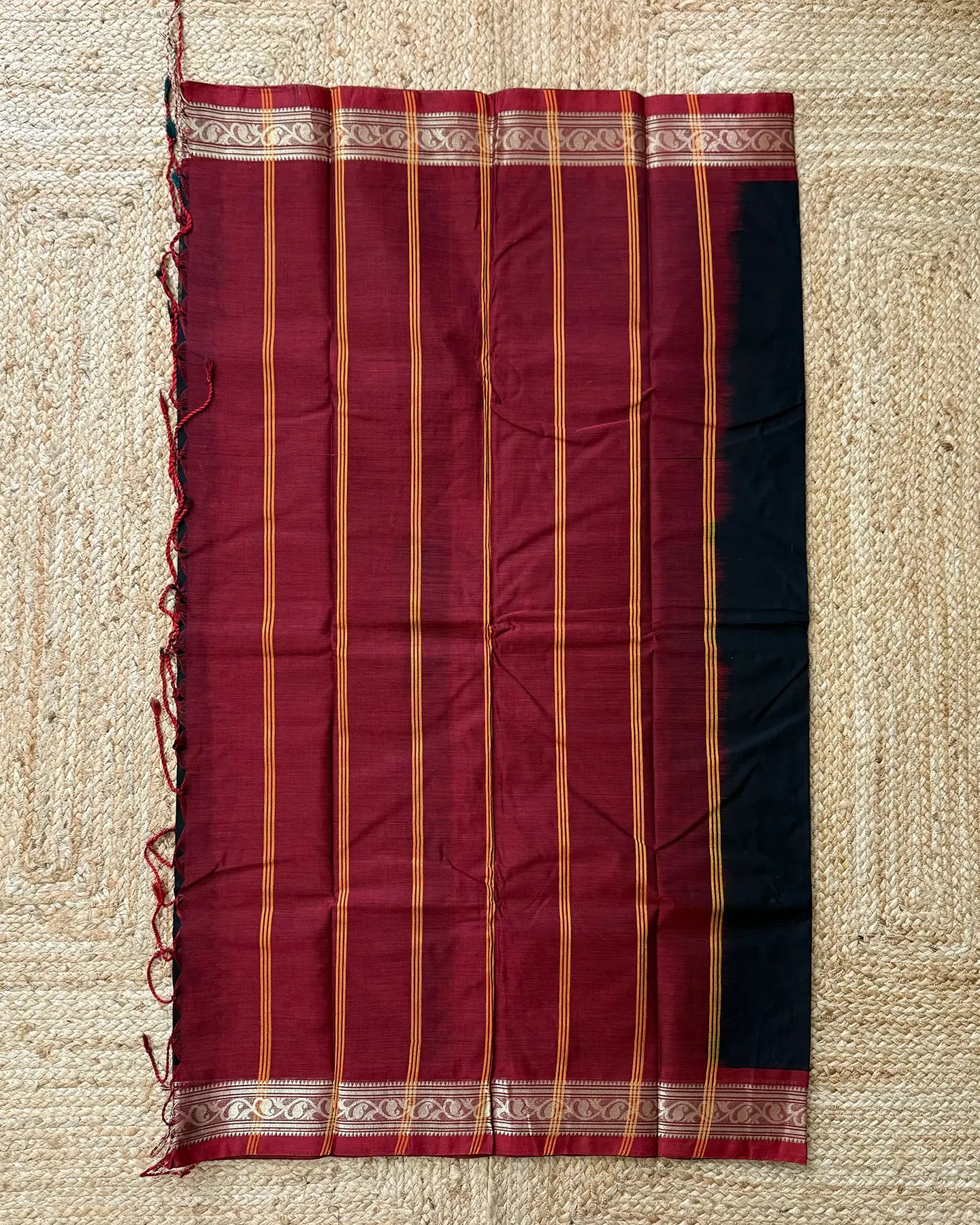 Latika Black Bengal Cotton Silk Saree