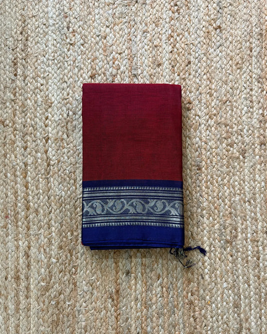 Latika Maroon Bengal Cotton Silk Saree