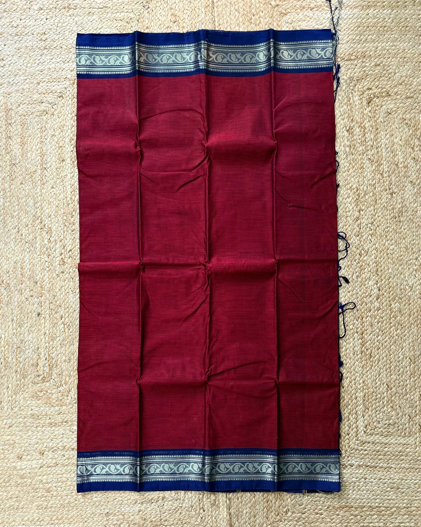 Latika Maroon Bengal Cotton Silk Saree