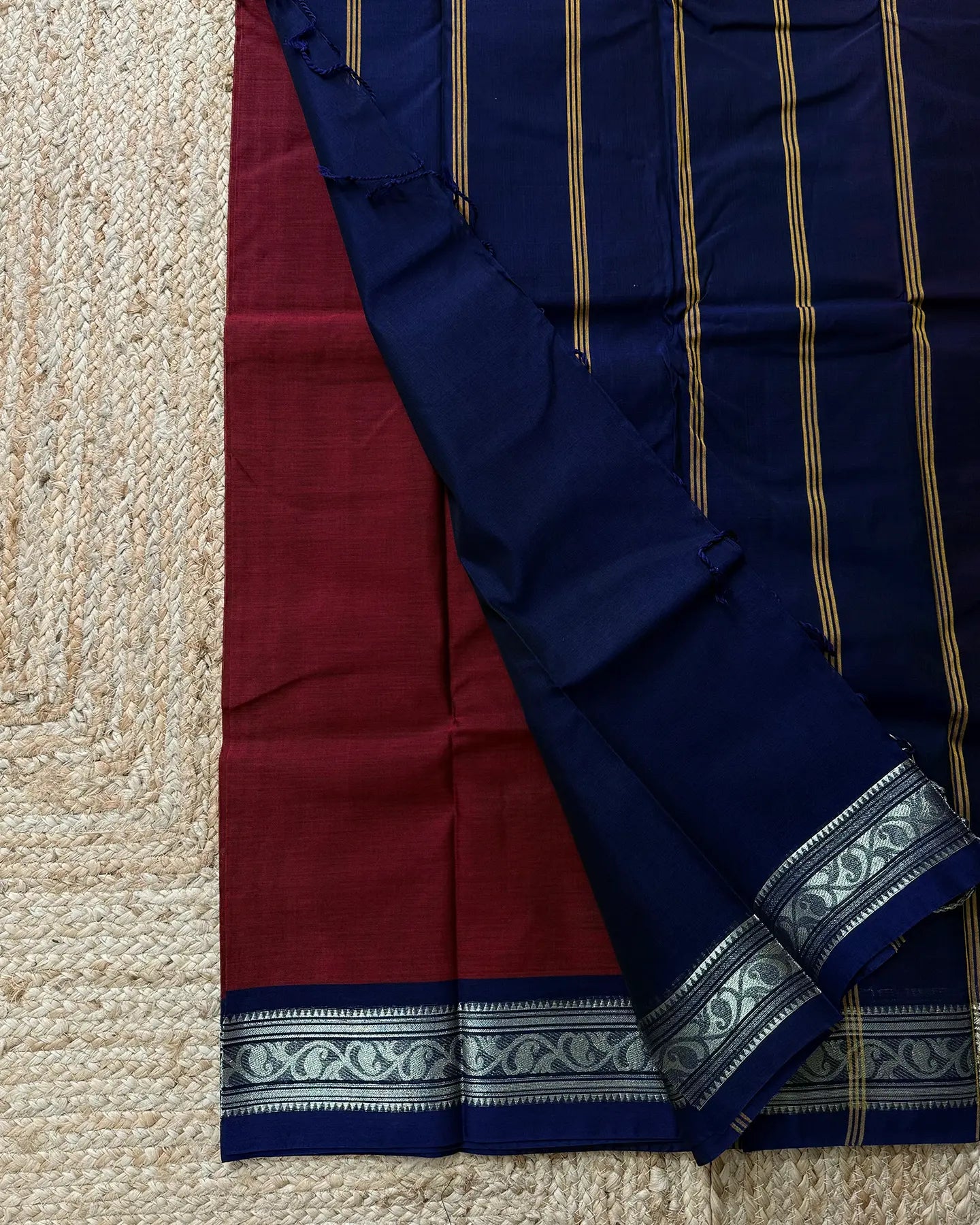 Latika Maroon Bengal Cotton Silk Saree