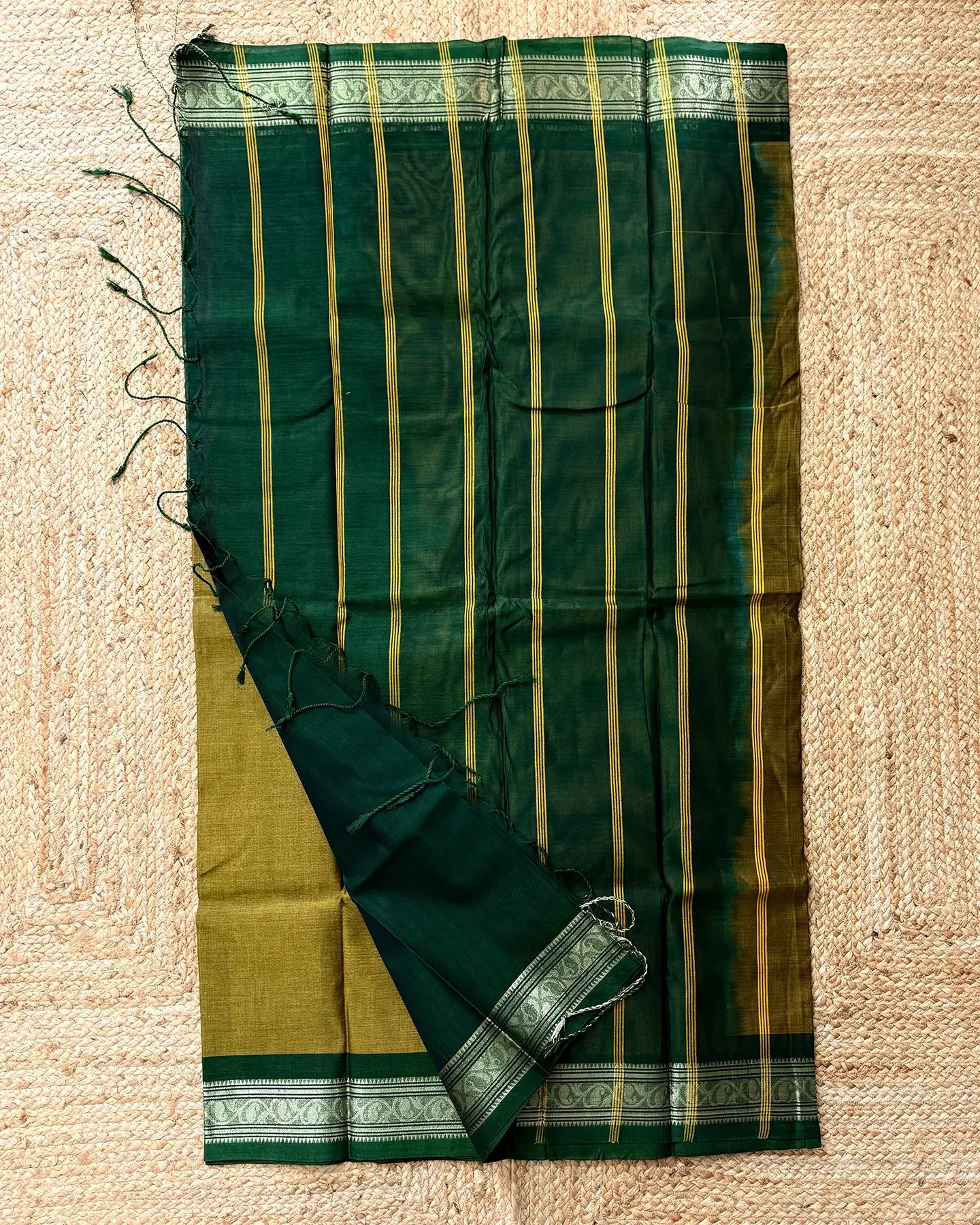 Latika Olive Bengal Cotton Silk Saree