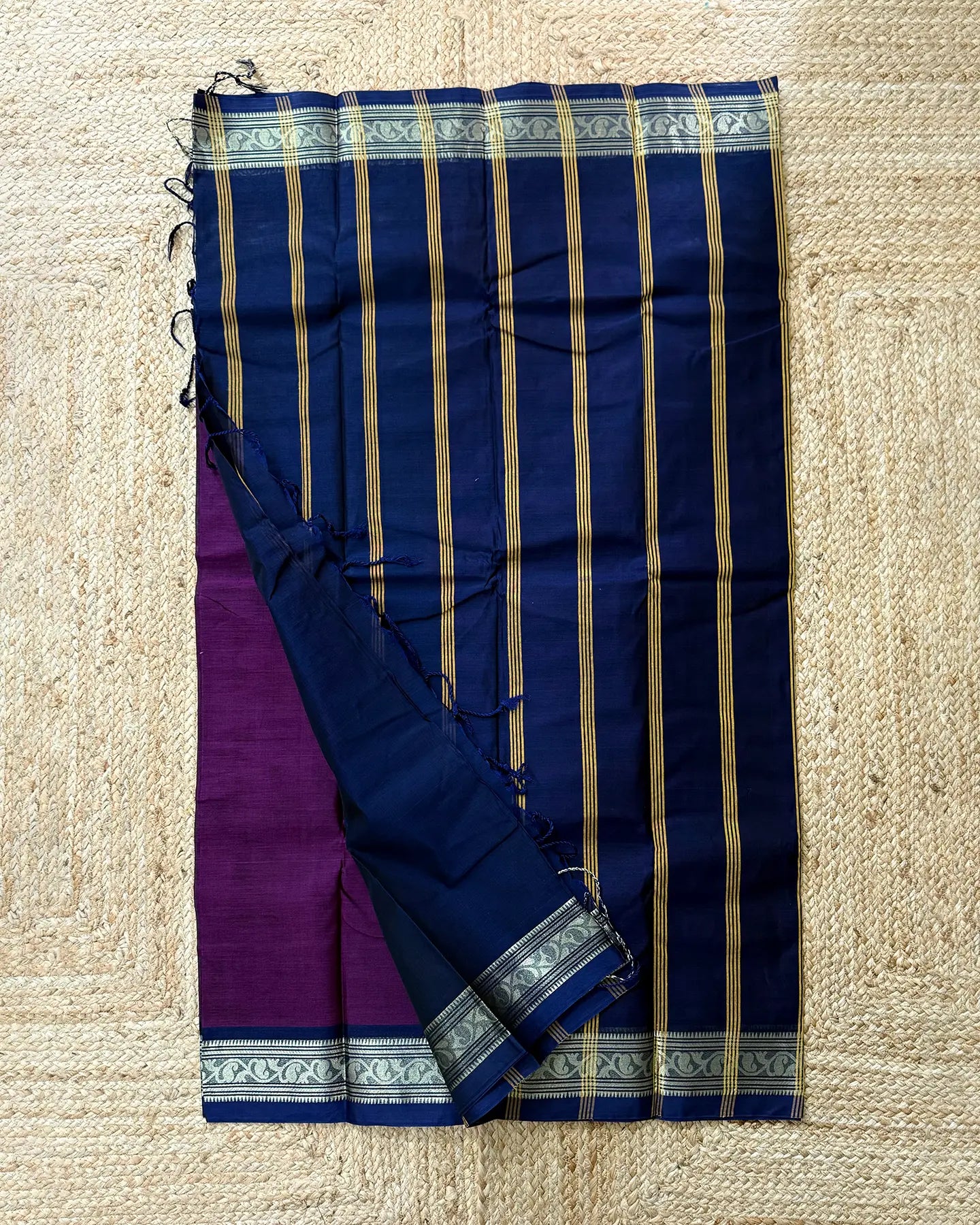 Latika Purple Bengal Cotton Silk Saree