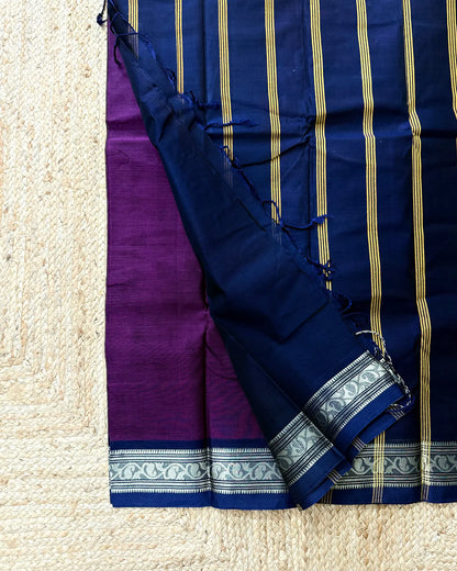 Latika Purple Bengal Cotton Silk Saree