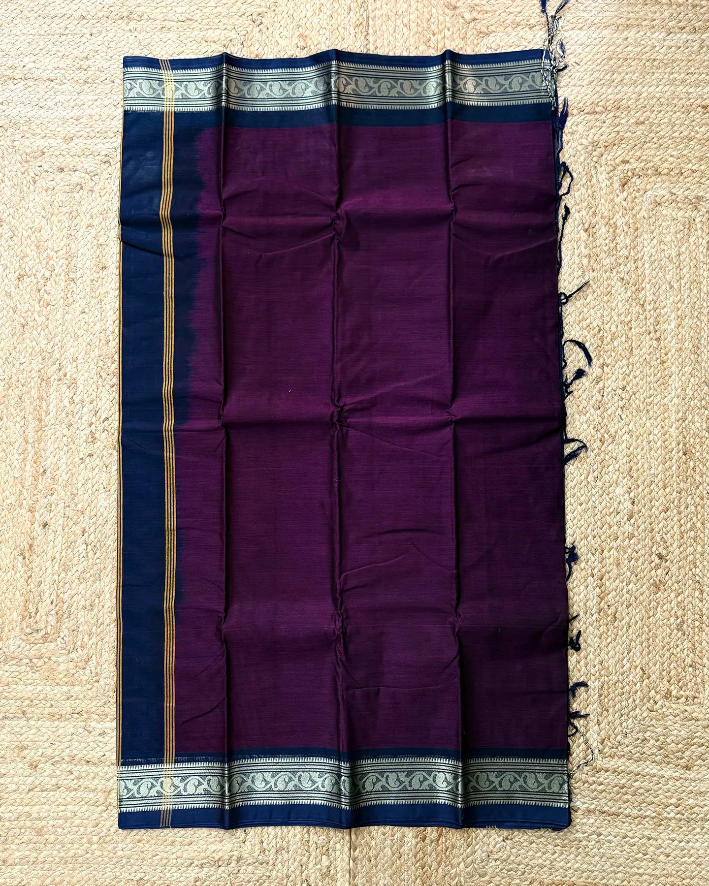 Latika Purple Bengal Cotton Silk Saree