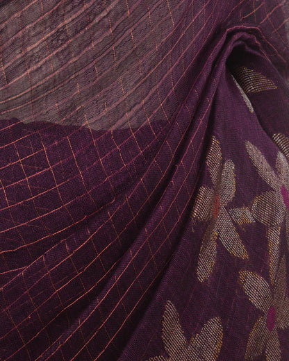 Madhavi Jamun Linen Saree