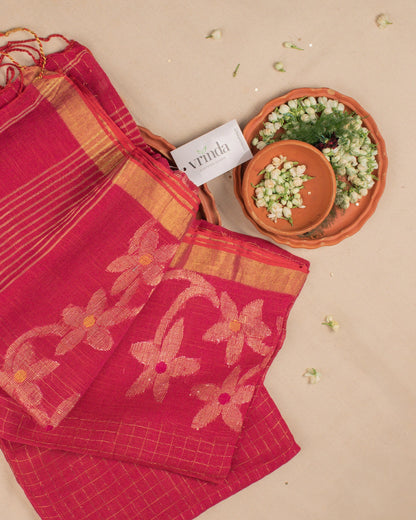 Madhavi Rani Linen Saree