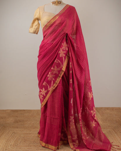 Madhavi Rani Linen Saree