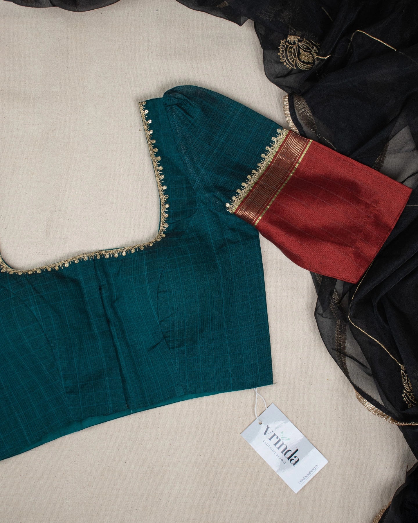Malavika Teal Blouse