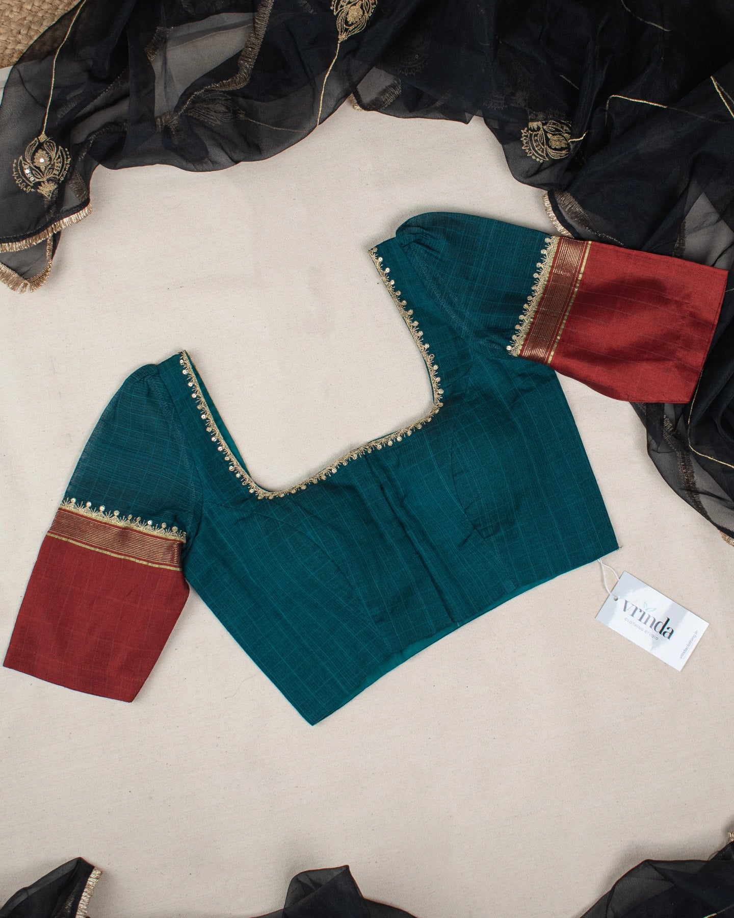 Malavika Teal Blouse