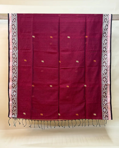 Amravati Maroon Tangail Saree