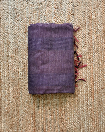 Mauve Lines Ghicha Tussar Saree