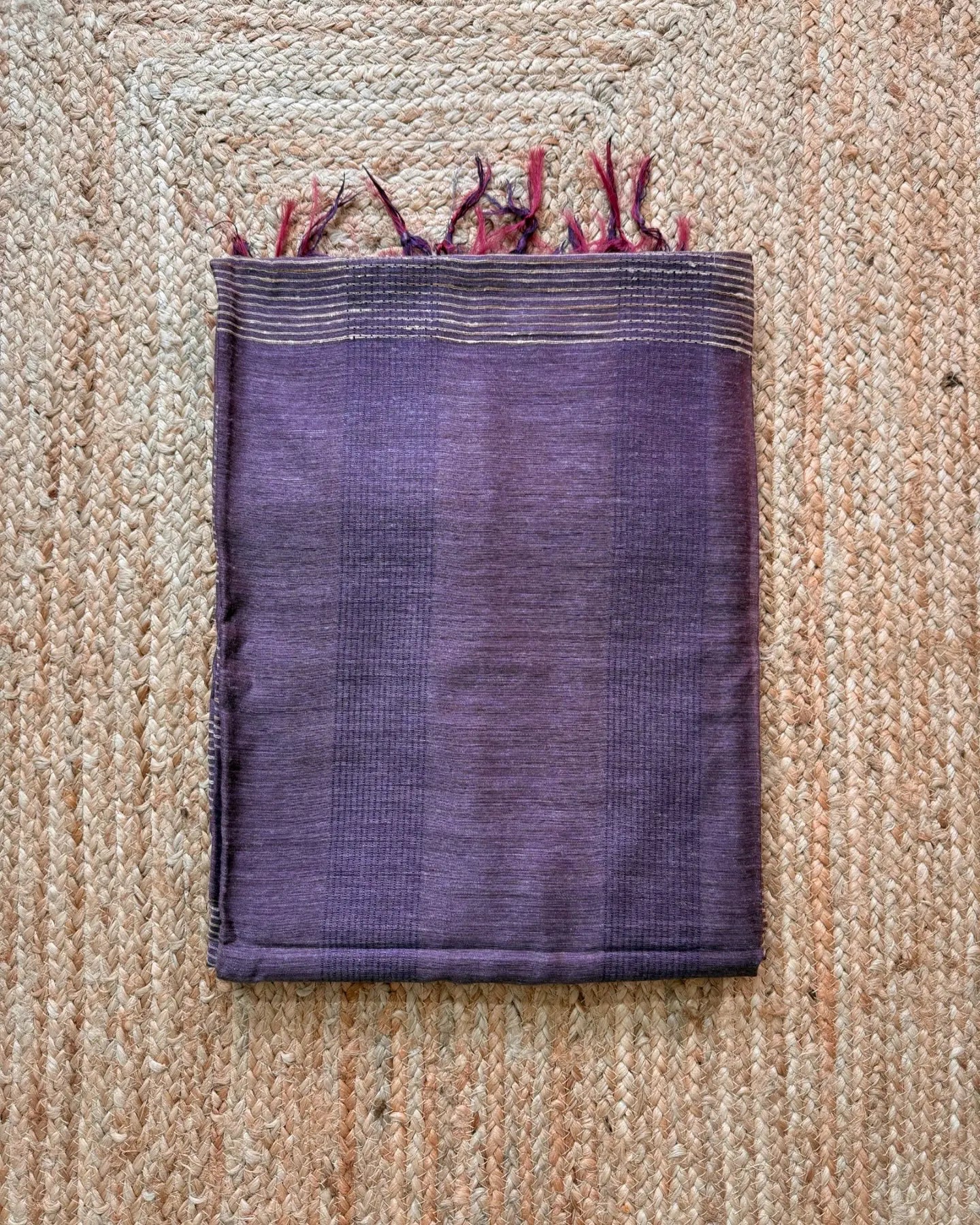 Mauve Lines Ghicha Tussar Saree