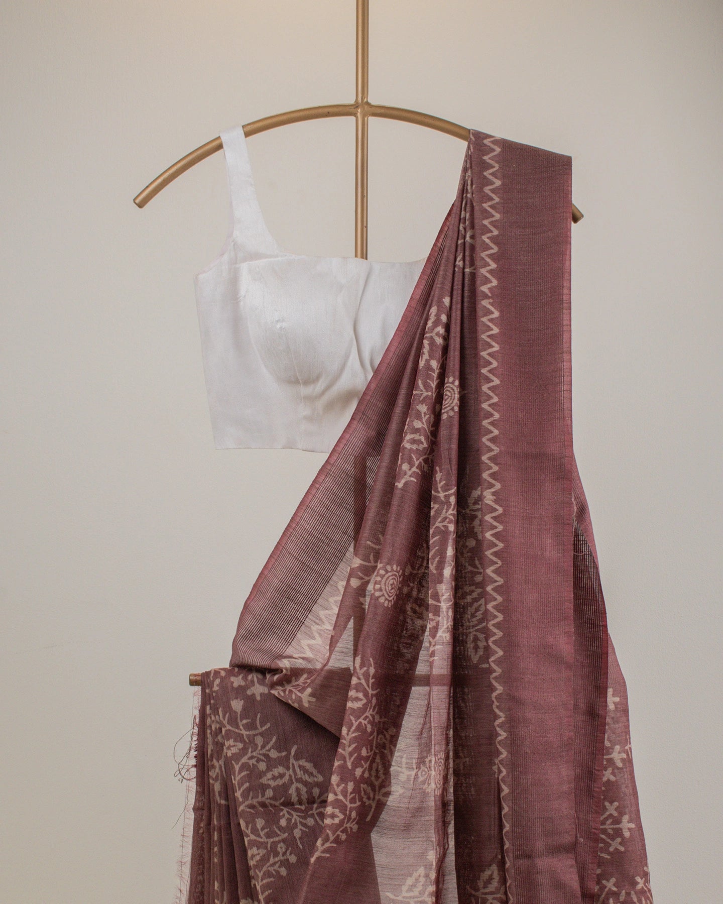 Mauve Ghicha Tussar Saree