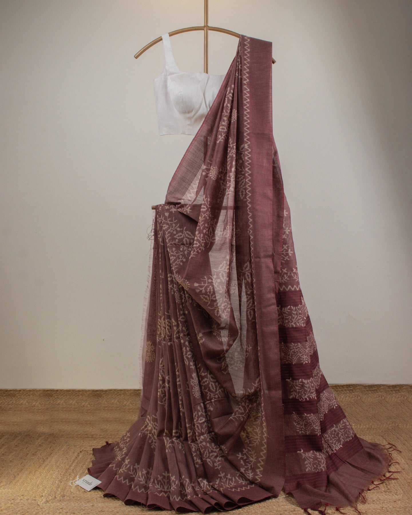 Mauve Ghicha Tussar Saree