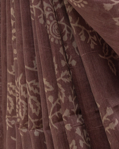 Mauve Ghicha Tussar Saree