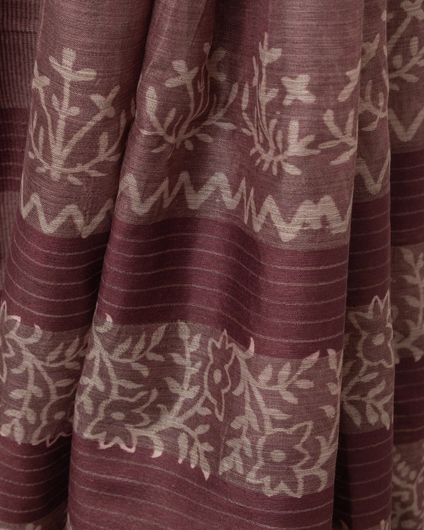 Mauve Ghicha Tussar Saree