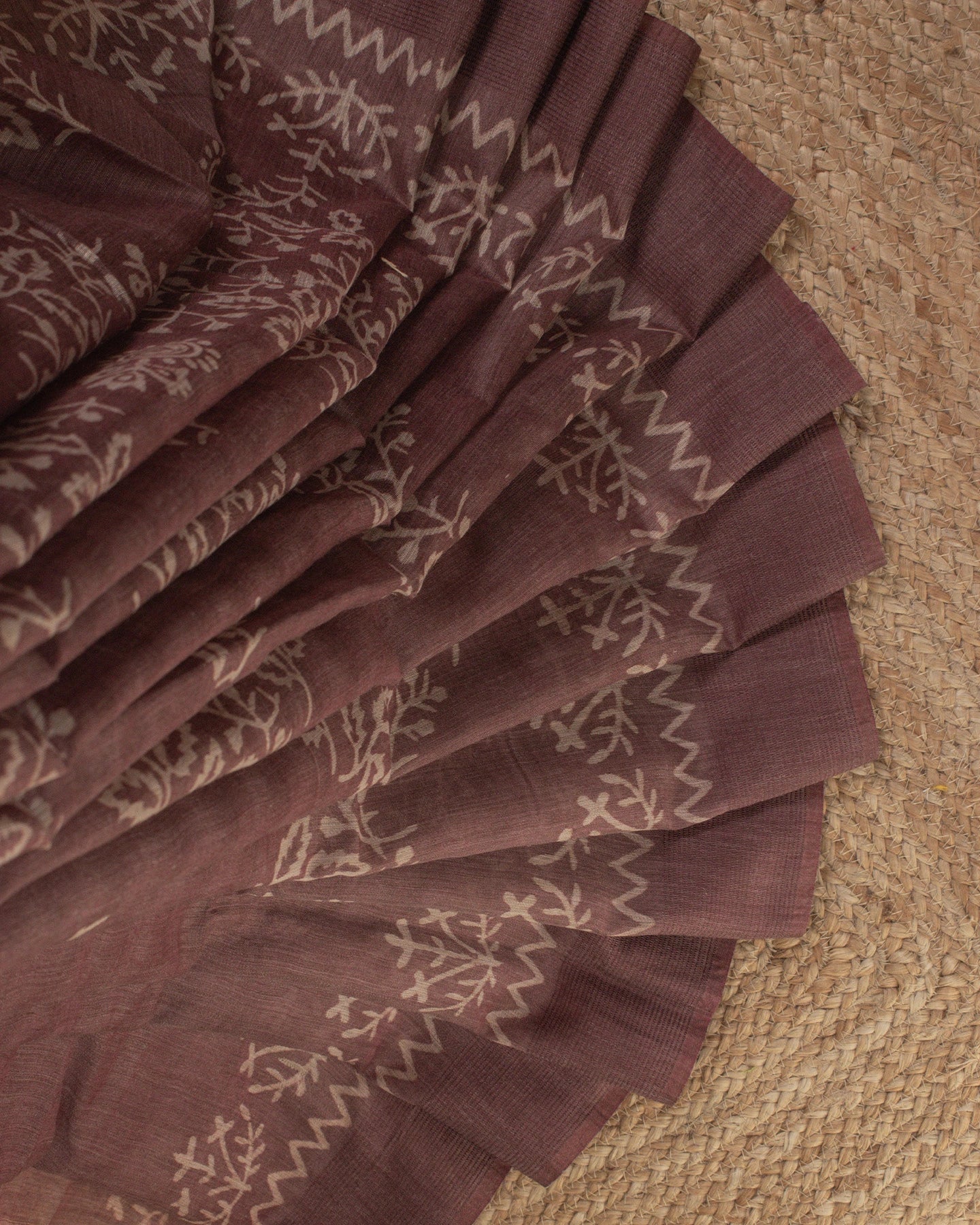 Mauve Ghicha Tussar Saree