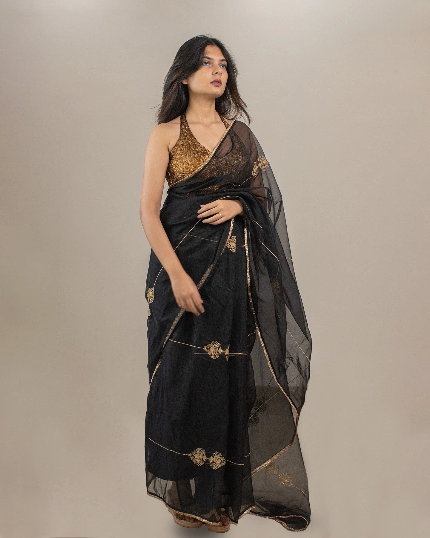 Molina Black Saree