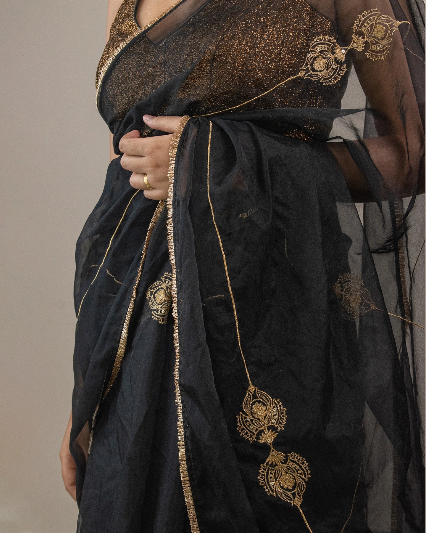 Molina Black Saree