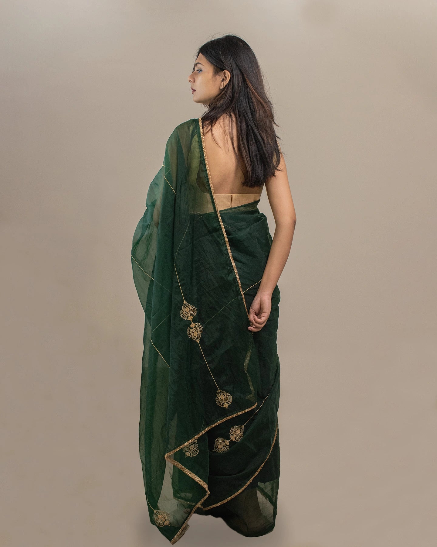 Molina Forest Green Saree