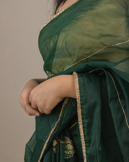Molina Forest Green Saree
