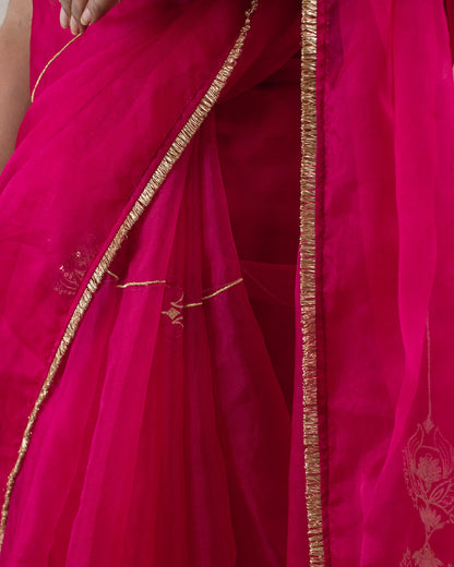 Molina Garnet Pink Saree