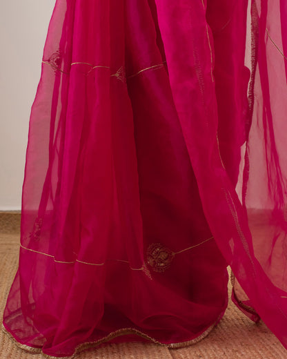 Molina Garnet Pink Saree