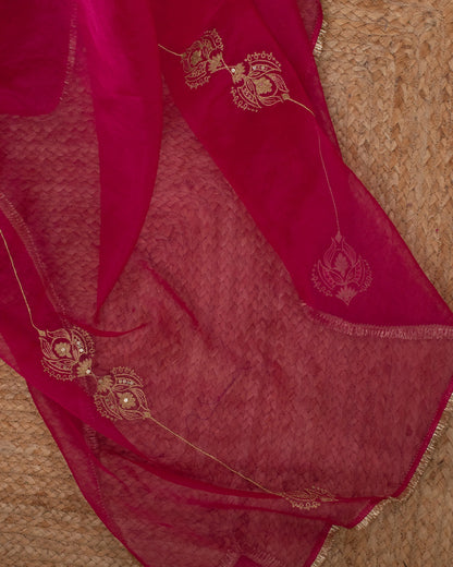 Molina Garnet Pink Saree