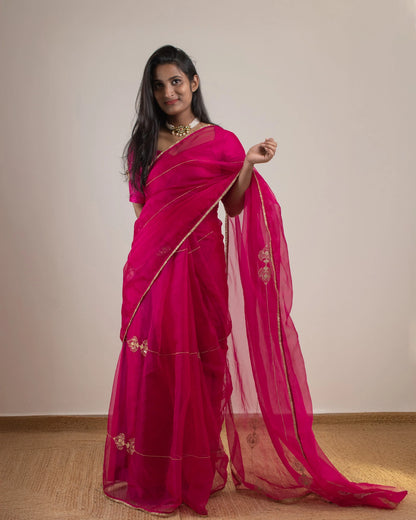 Molina Garnet Pink Saree