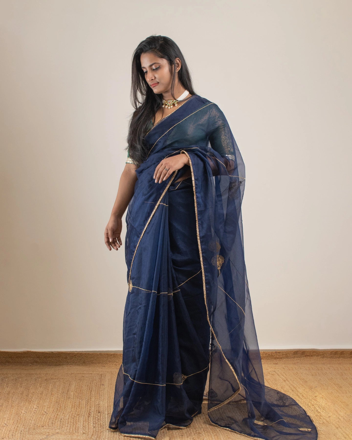 Molina Ocean Blue Saree