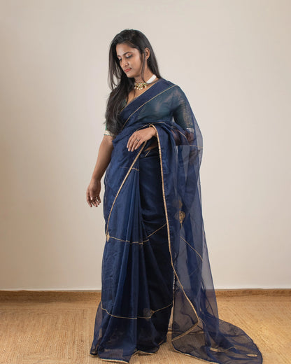 Molina Ocean Blue Saree